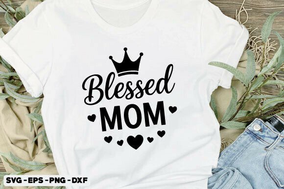 Blessed Mom SVG & PNG: A Versatile Graphic for T-Shirt Designs and More