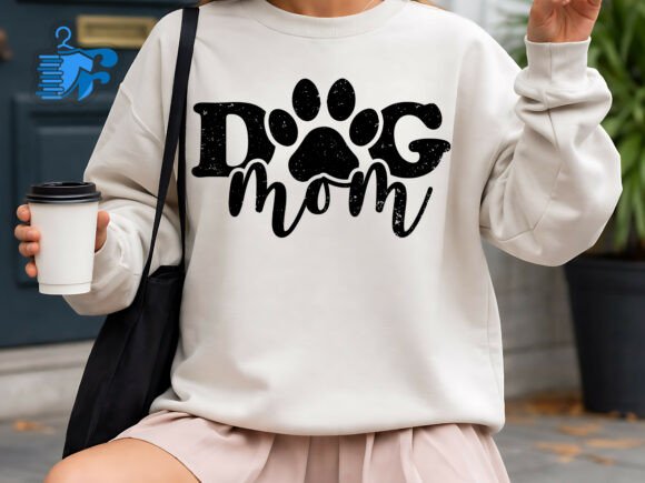 Dog Mom SVG Paw Print Design: A Versatile Graphic for T-Shirt and Branding Projects