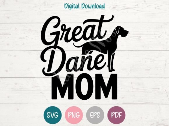Great Dane Mom SVG Design: A Versatile Graphic for T-Shirt and Branding Projects