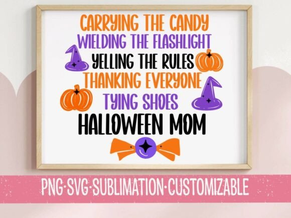 Halloween Mom SVG PNG — Candy Carrier: A Bold Graphic Design Asset for T-Shirt Designs