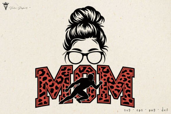 Messy Bun Sports Mom SVG: A Bold Illustration for Handmade Businesses