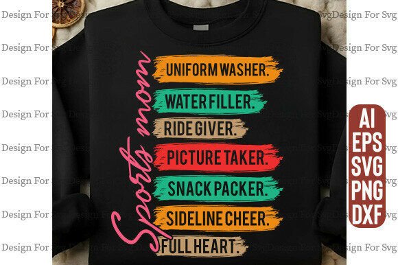 Sports Mom SVG & PNG: A Versatile Graphic for T-Shirt Designs