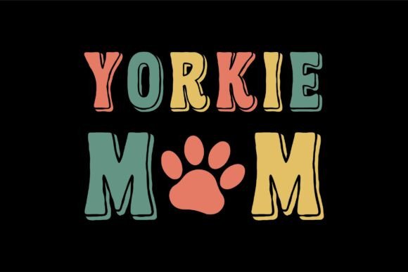 Yorkie Mom SVG T-shirt: A Retro Dog Mom Graphic for Editorial and Web Design
